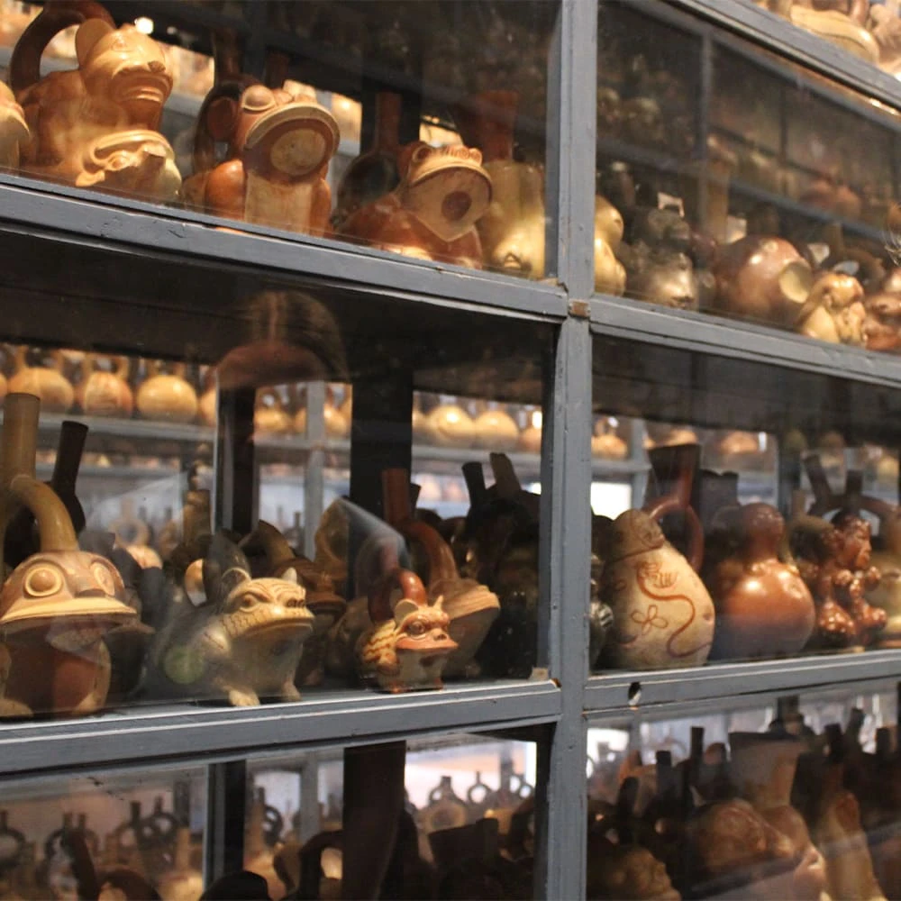 Pre-Columbian pottery collection in the Larco Museum storage gallery